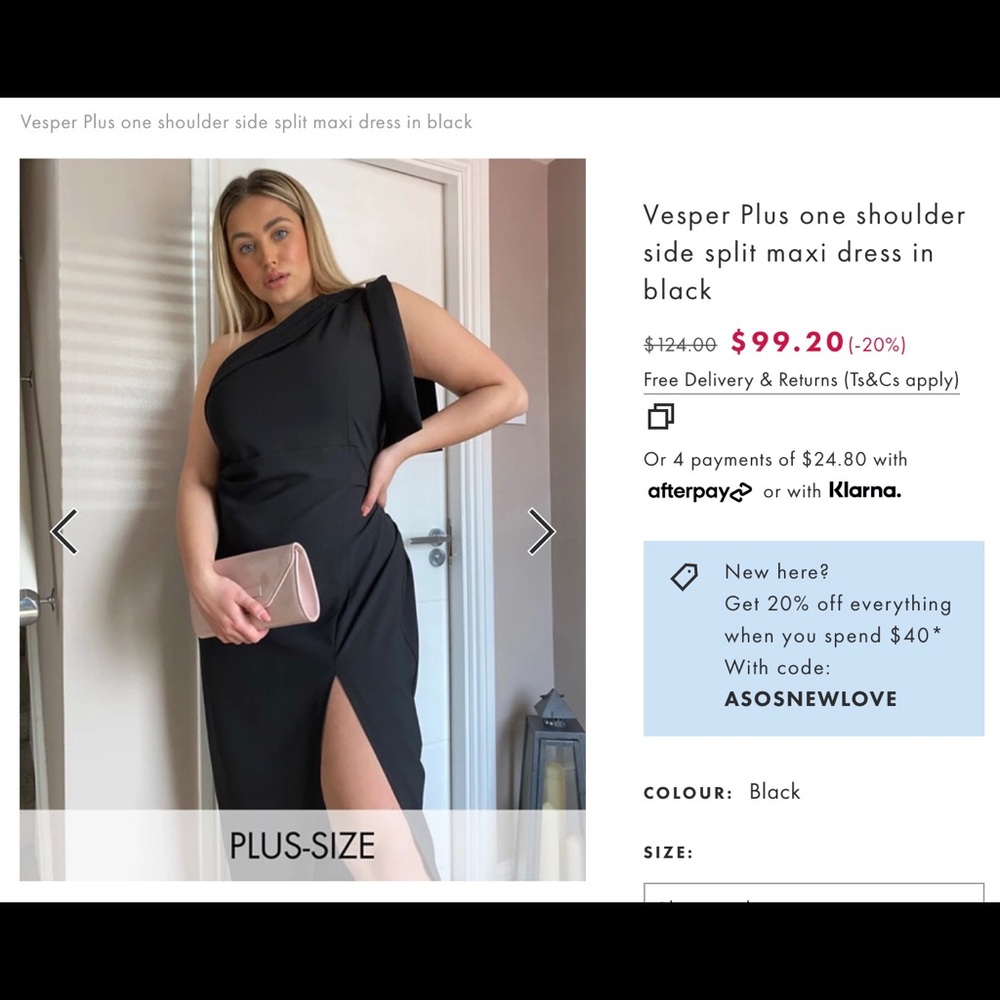 ASOS Black One Shoulder Maxi Dress